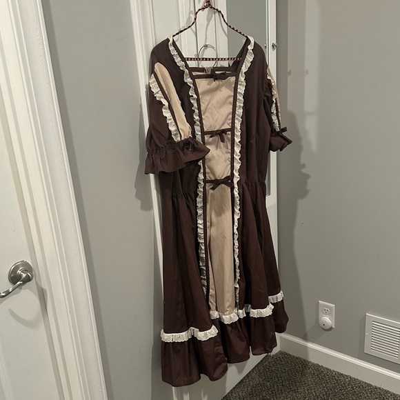 Vintage square dancing dress brown bow - Picture 1 of 5